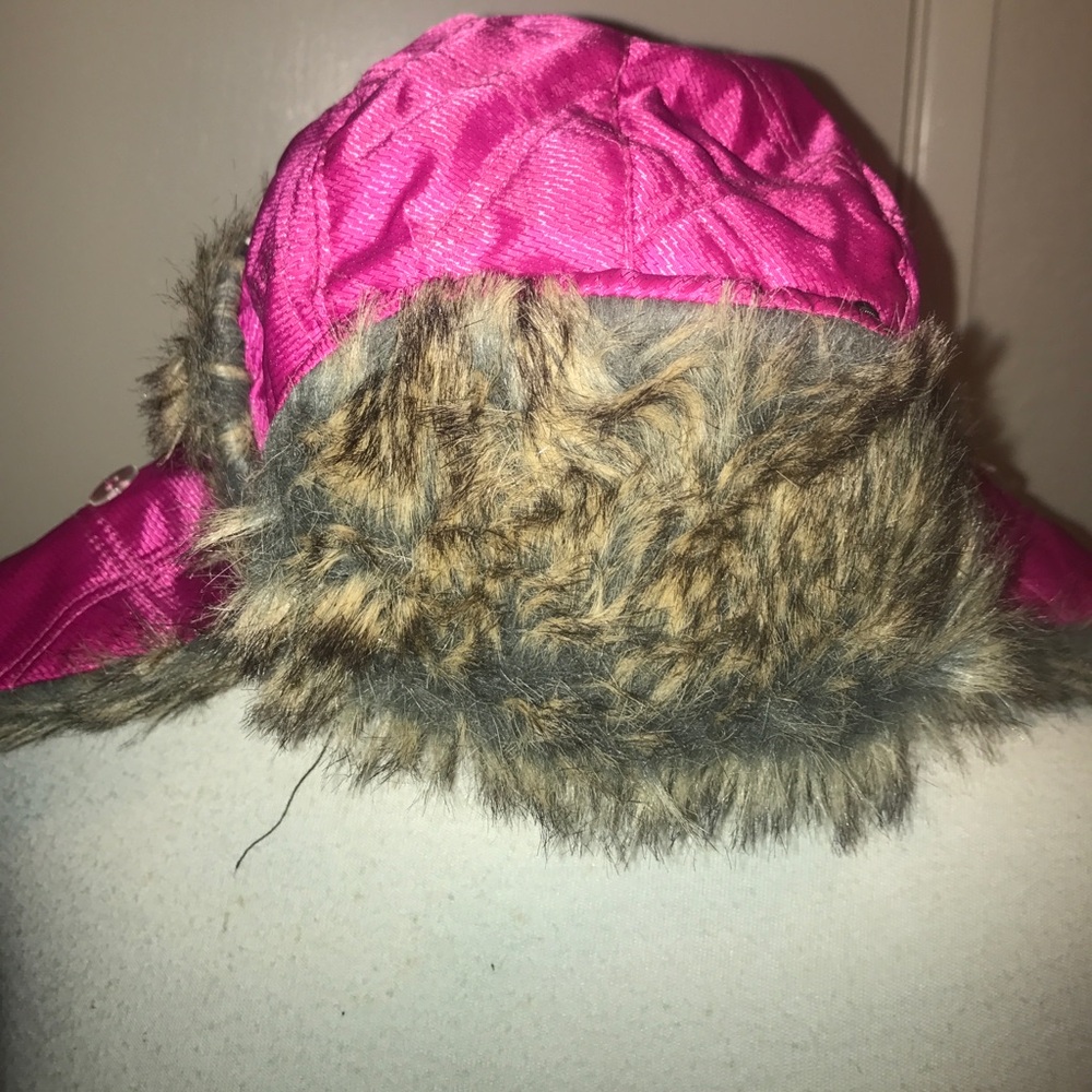 Forever 21 faux fur pink winter trapper snow hat - Picture 1 of 8